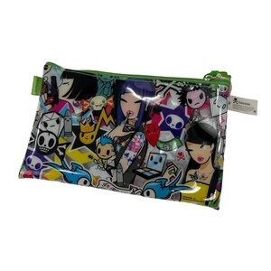 Tokidoki Sephora Collaboration Makeup Bag Pouch Clear Vinyl Zip 8” X 5” NWT